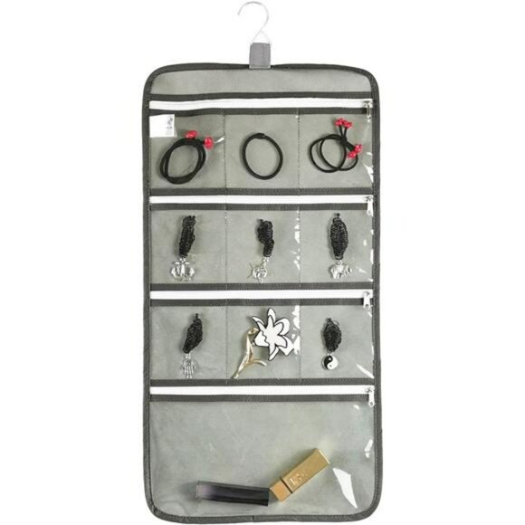 Hanging Jewelry Organizer Travel Storage Bag with 10 Clear Zipper Pockets Closet - Picture 1 of 7